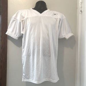 NWT white Reebok v-neck breathable football jersey